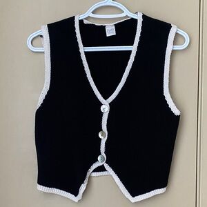 Twik Black Knit V-Neck Vest - 100% Cotton!
